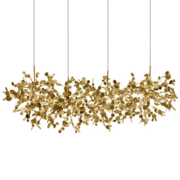 Люстра Terzani Argent Suspension Linear Gold Глянцевое золото в Казани | Loft Concept 