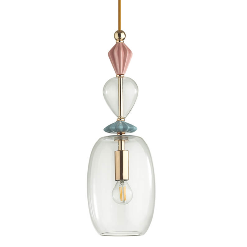 Подвесной светильник Iris Glas hanging lamp candy B Прозрачное Стекло Розовый пастельный Голубой в Казани | Loft Concept 