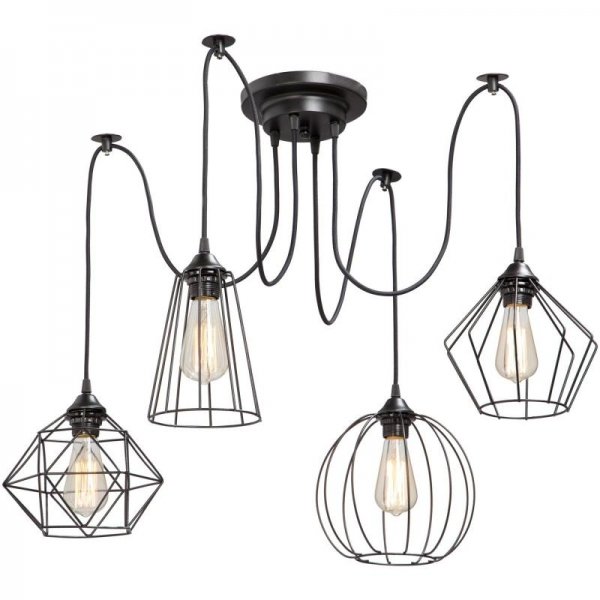 Люстра Loft Industrial 4 wire Cage Differ Pendant  в Казани | Loft Concept 