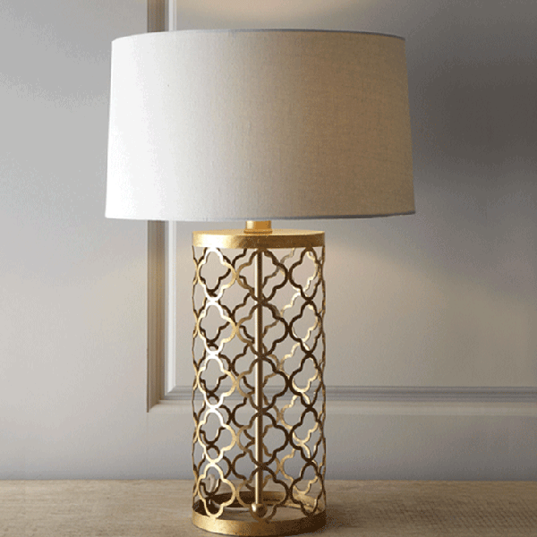 Настольная лампа Regina-Andrew Design Quatrefoil Drum Lamp Латунь в Казани | Loft Concept 