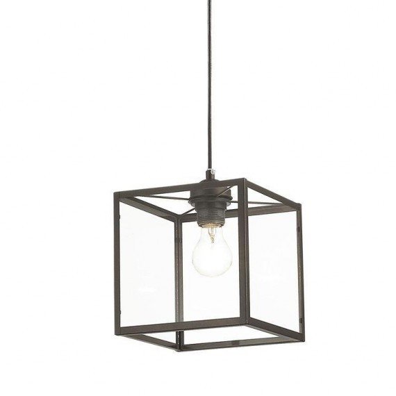 Подвесной светильник Loft Industrial Ortogonal Pendant Cube Brown Прозрачное Стекло Коричневый в Казани | Loft Concept 