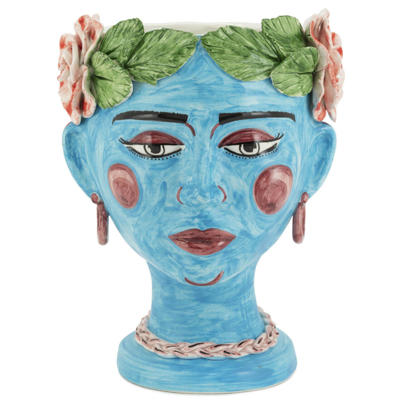 Ваза VASE HEAD SELVA COLOR Light blue Винтажный голубой Зеленый в Казани | Loft Concept 