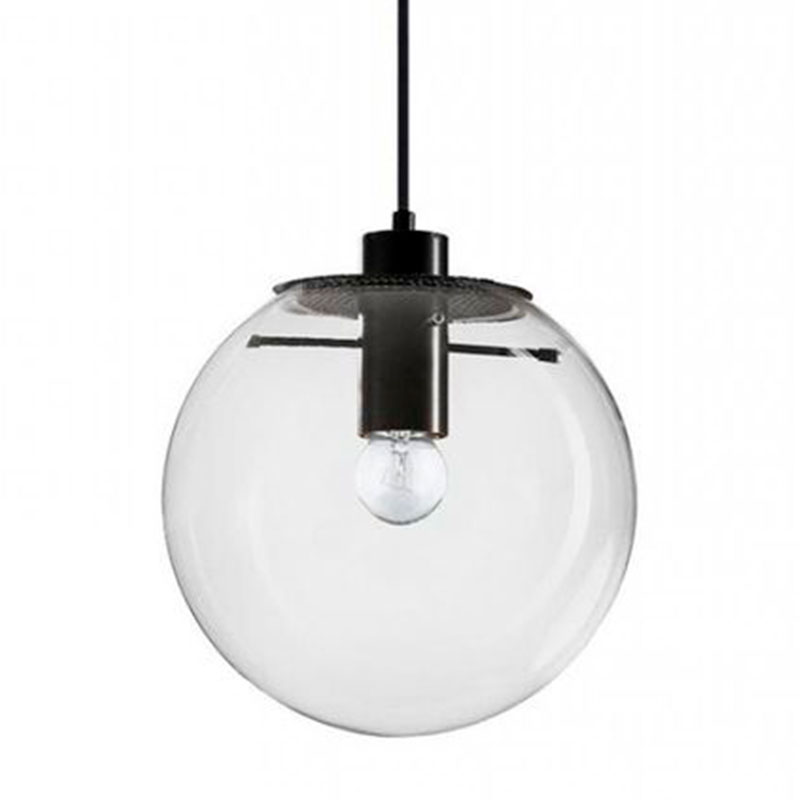 Подвесной светильник Selene Glass Ball Ceiling Lights Black  40 cm Черный Прозрачное Стекло в Казани | Loft Concept 