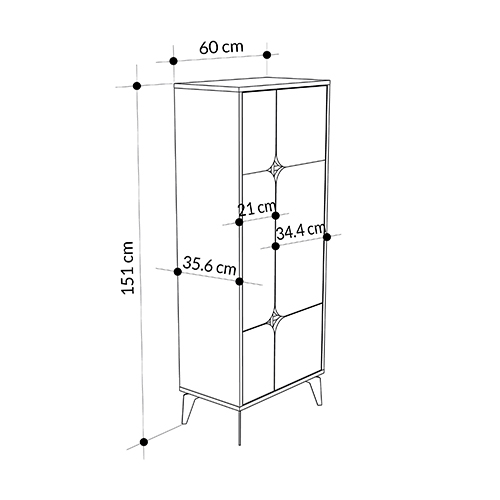 Комод белый с 4-мя дверцами на металлических ножках SPARK MULTIPURPOSE CABINET WHITE в Казани