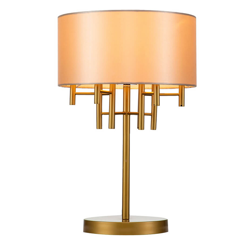 Настольная лампа Латунь Oswell Lampshade Table Lamp Латунь Бежевый в Казани | Loft Concept 