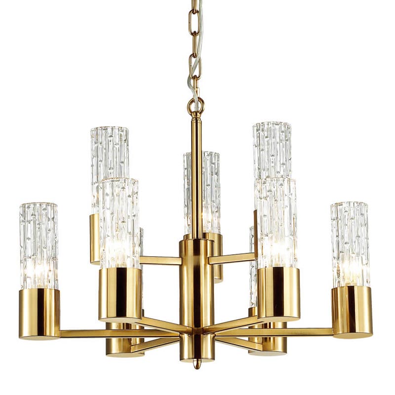 Люстра Lorinda Chandelier two tiers Прозрачный (Transparent) Золотой в Казани | Loft Concept 