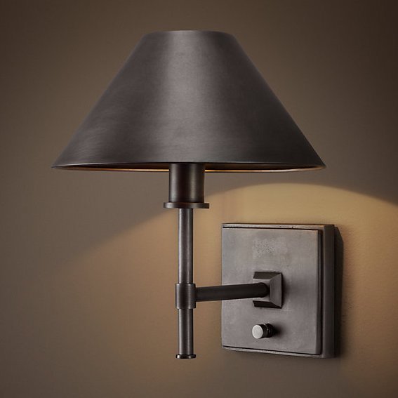 Бра RH Petite Candlestick SCONCE Aged steel Графит в Казани | Loft Concept 