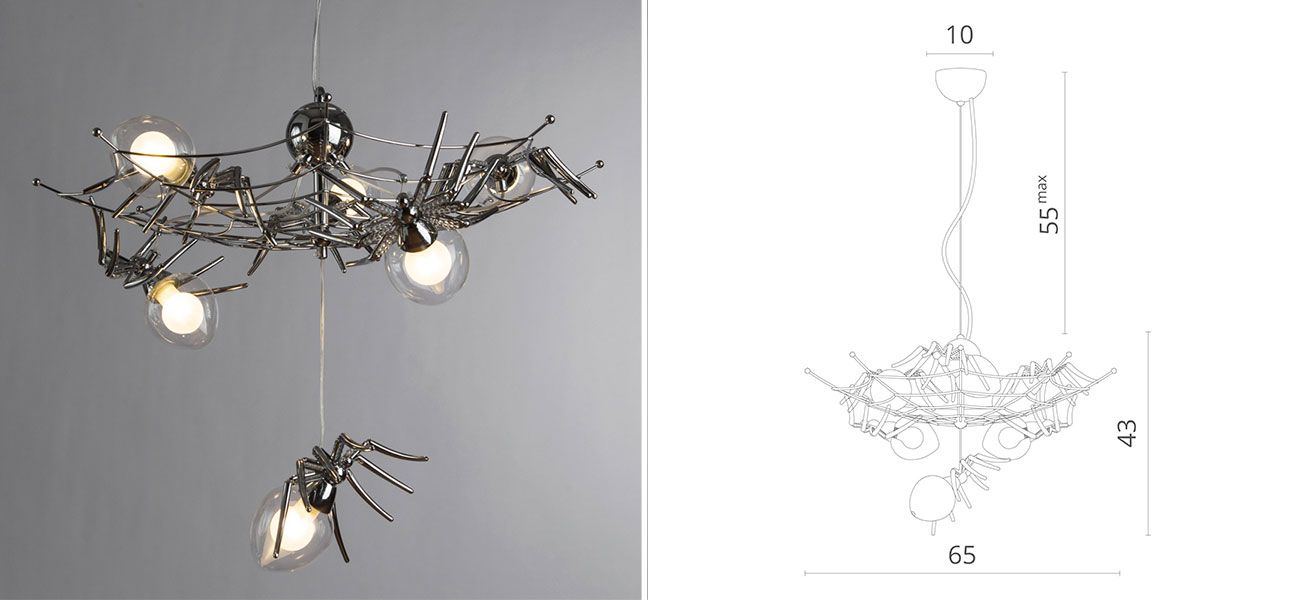 Потолочный светильник Паук Spiders lamp 6 - фото №1