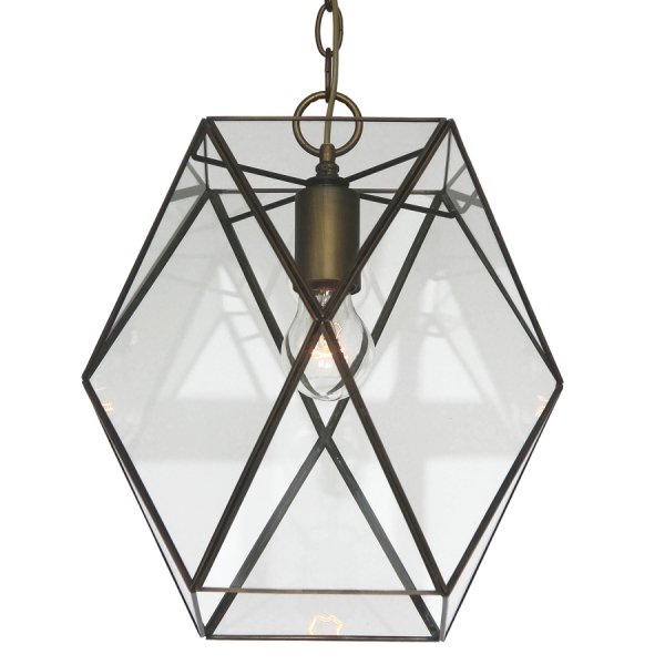 Подвесной светильник Rombius Pendant I clear glass Латунь Античная полированная в Казани | Loft Concept 