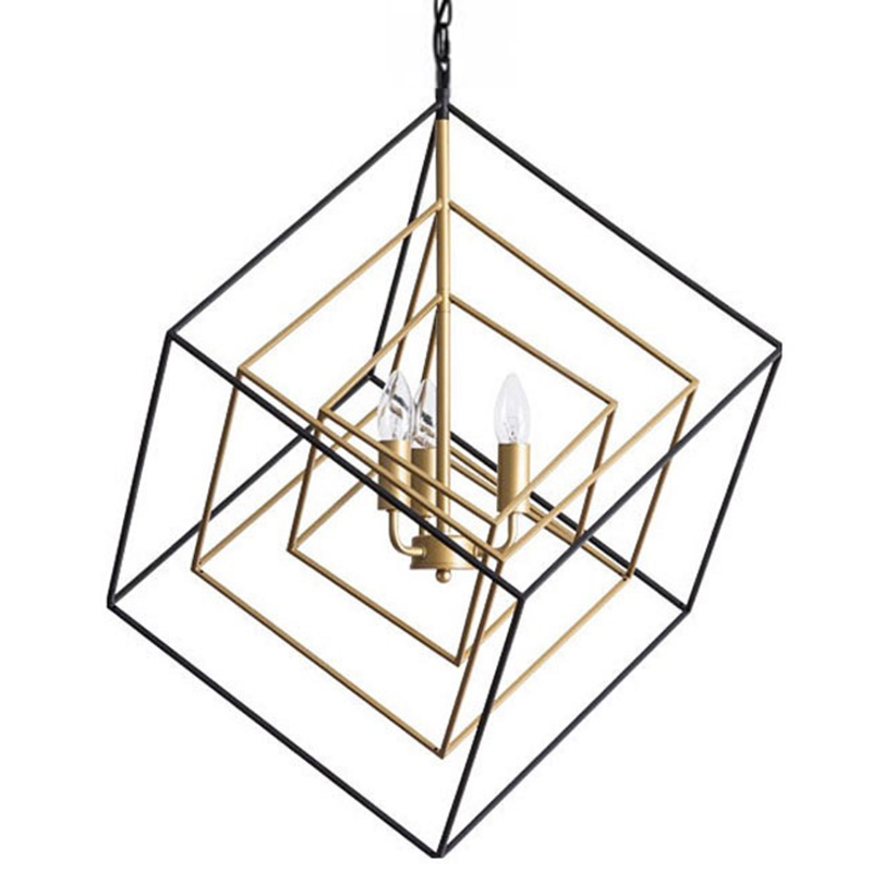 Светильник CUBIST Pendant Black and Gold 3 lamp Золотой Черный в Казани | Loft Concept 