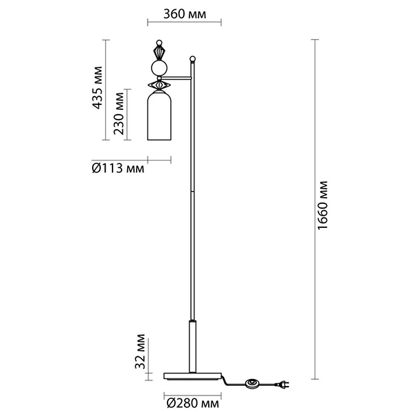 Торшер Iris Glass Floor lamp Candy chrome в Казани