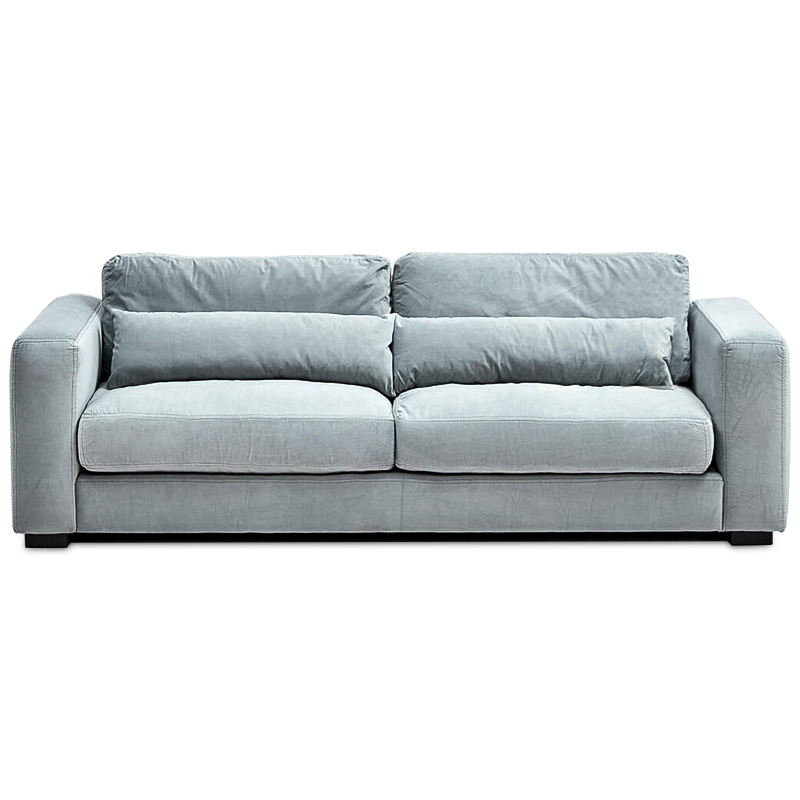 Диван Kleber Sofa soft blue Голубой пастельный Черный в Казани | Loft Concept 