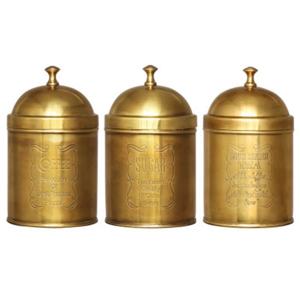 Набор банок Kitchen Canister Sets Brass Латунь в Казани | Loft Concept 