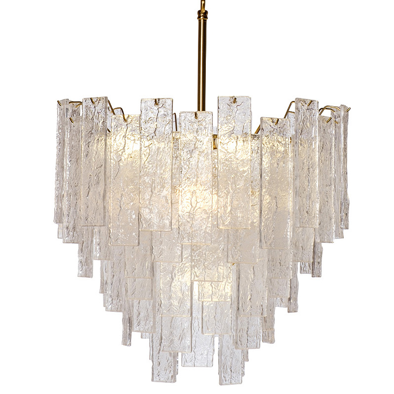 Люстра Dorit Textured Glass Rectangular Chandelier Золотой в Казани | Loft Concept 