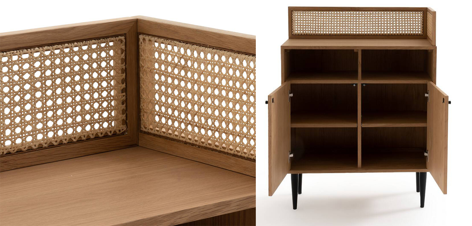 Комод из дуба и ротанга Agnar Wicker Chest of drawers - фото №2