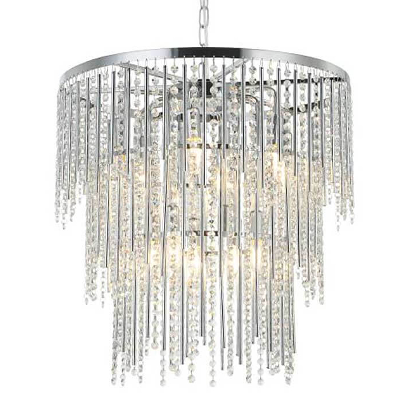 Люстра Crystal Wind Chimes Chrome Chandelier Хром Прозрачный в Казани | Loft Concept 