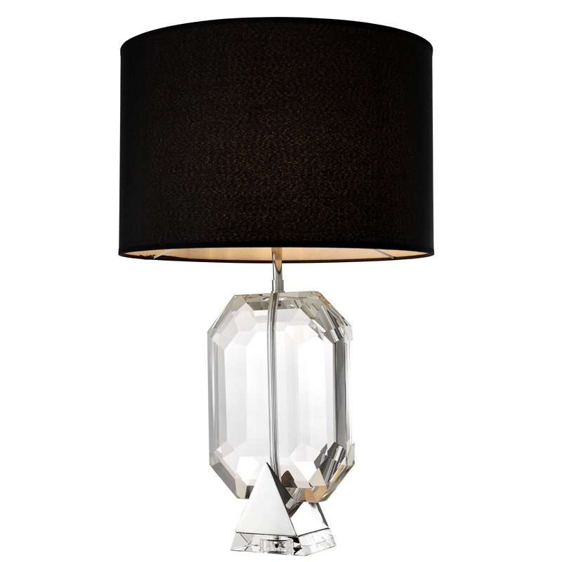 Настольная лампа Eichholtz Table Lamp Emerald Nickel & black Черный Никель Прозрачный в Казани | Loft Concept 