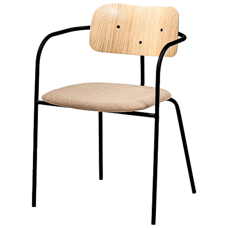 Стул Pilar Loft Stool beige Черный Бежевый Древесина в Казани | Loft Concept 