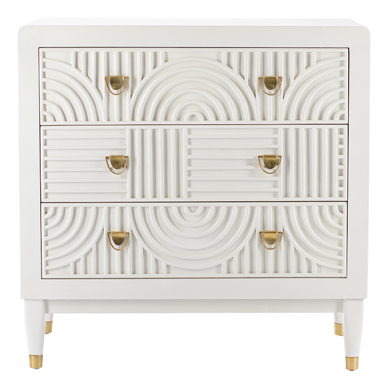 Комод с 3-мя ящиками Seymour Chest Of Drawers white Белый Белый Латунь в Казани | Loft Concept 