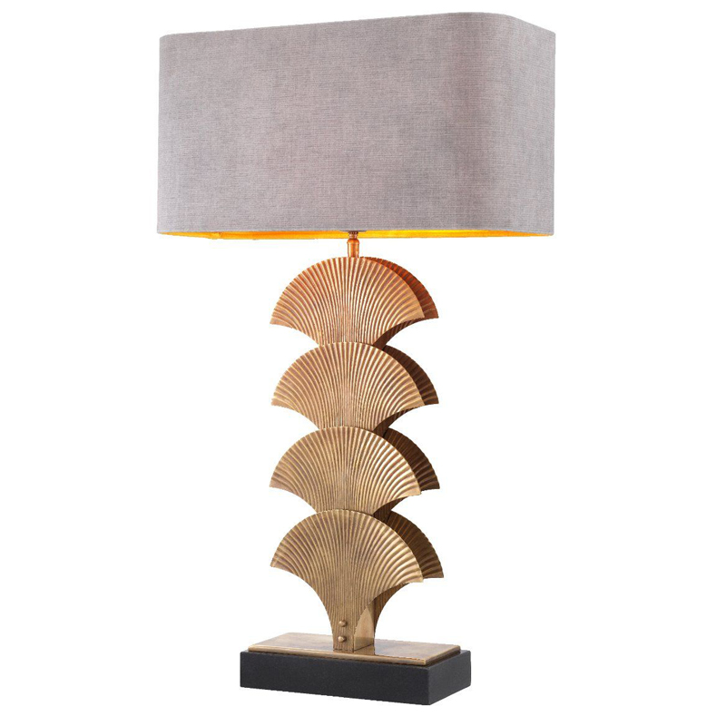 Настольная лампа Eichholtz Table Lamp Iris Черный Винтажная латунь Серый в Казани | Loft Concept 