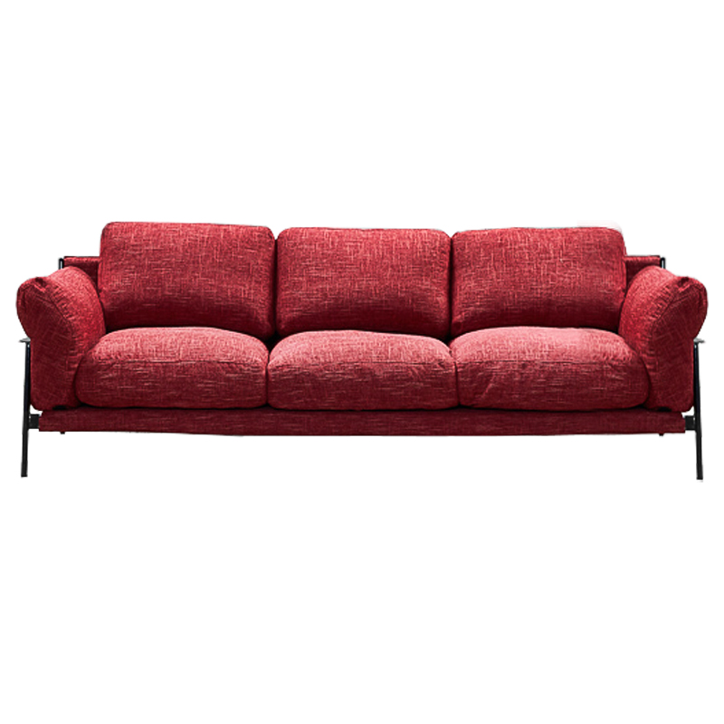 Диван Red shinil Vintage Sofa красный шенилл Красный Черный в Казани | Loft Concept 