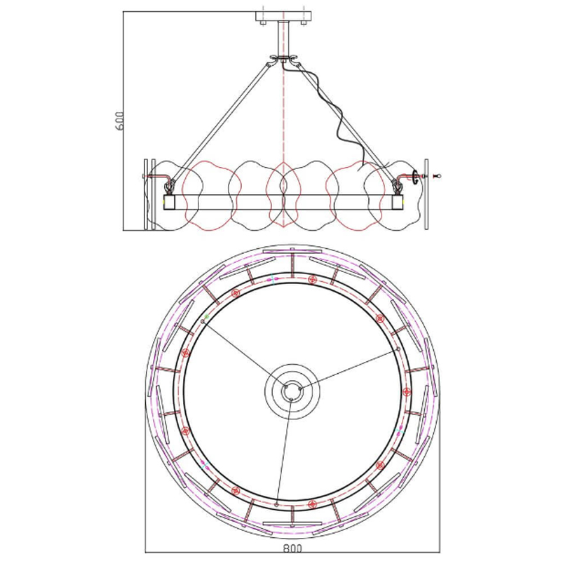 Люстра Мрамор Lucretia Marble Round Chandelier 80 см в Казани