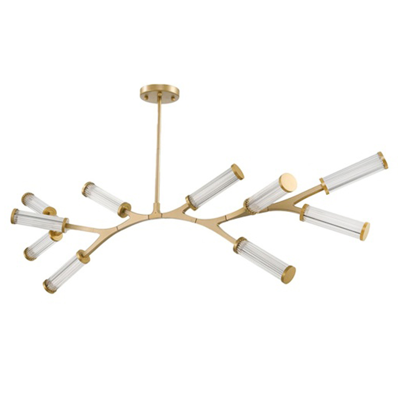 Люстра Cylinder Branches Chandelier Gold 10 Золотой Прозрачный в Казани | Loft Concept 