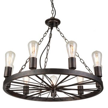 Подвесной светильник Loft Wheel Pendant 9 Коричневый винтаж в Казани | Loft Concept 