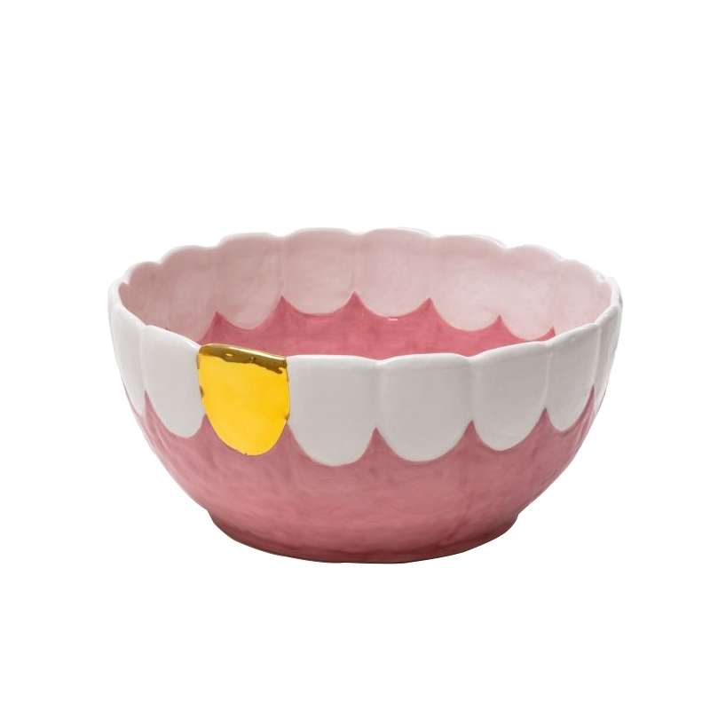 Блюдо Seletti Toothy Frootie Золотой Розовый Белый в Казани | Loft Concept 