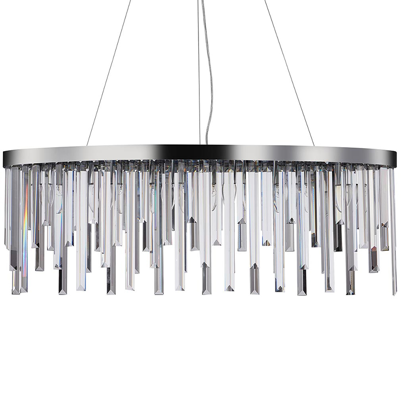 Люстра Bennett Oval Chandelier chrome 90 Хром Прозрачный в Казани | Loft Concept 