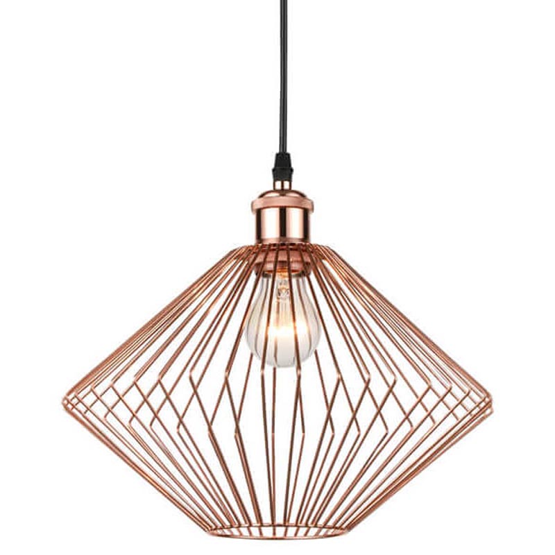 Подвесной светильник Loft Wire Cage pink gold Розовое золото Черный в Казани | Loft Concept 