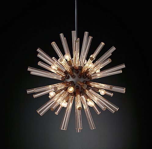 Светильник Crystal Starburst Chandelier Round Черный в Казани | Loft Concept 