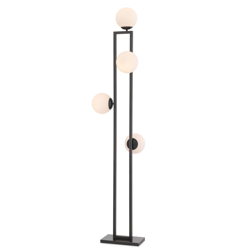 Торшер Eichholtz Floor Lamp Pascal Bronze Темная бронза Белый в Казани | Loft Concept 