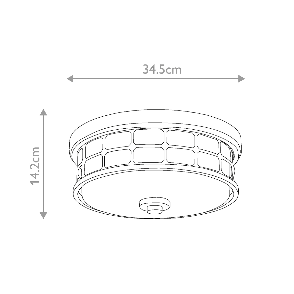 Потолочный светильник для ванных комнат цвета латунь в виде металлической клетки с геометрическими узорами Quoizel в Казани