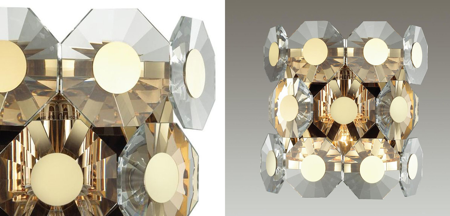 Бра Crystal Octagons Gold - фото