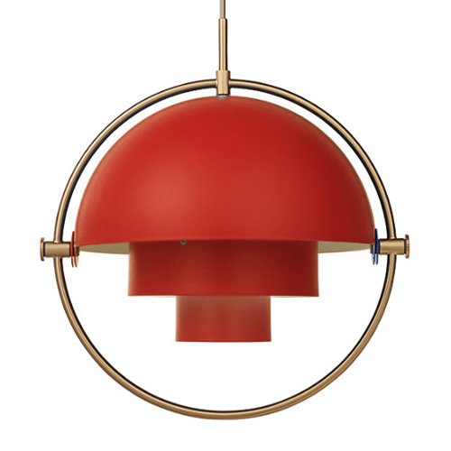 Люстра Louis Weisdorff Gubi Multi-lite Pendant Red Латунь Бургундский красный в Казани | Loft Concept 