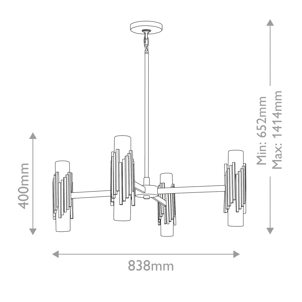 Люстра цвета латунь с 4-мя матовыми цилиндрическими плафонами Elstead Lighting в Казани