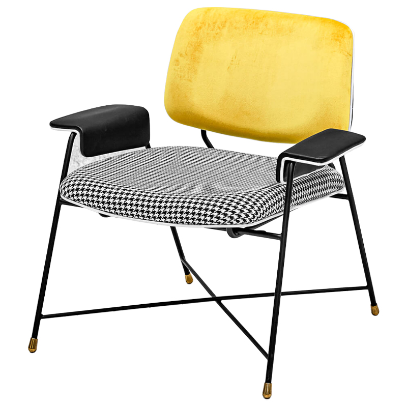 Кресло Bagot Chair Yellow Черно-белый Желтый в Казани | Loft Concept 