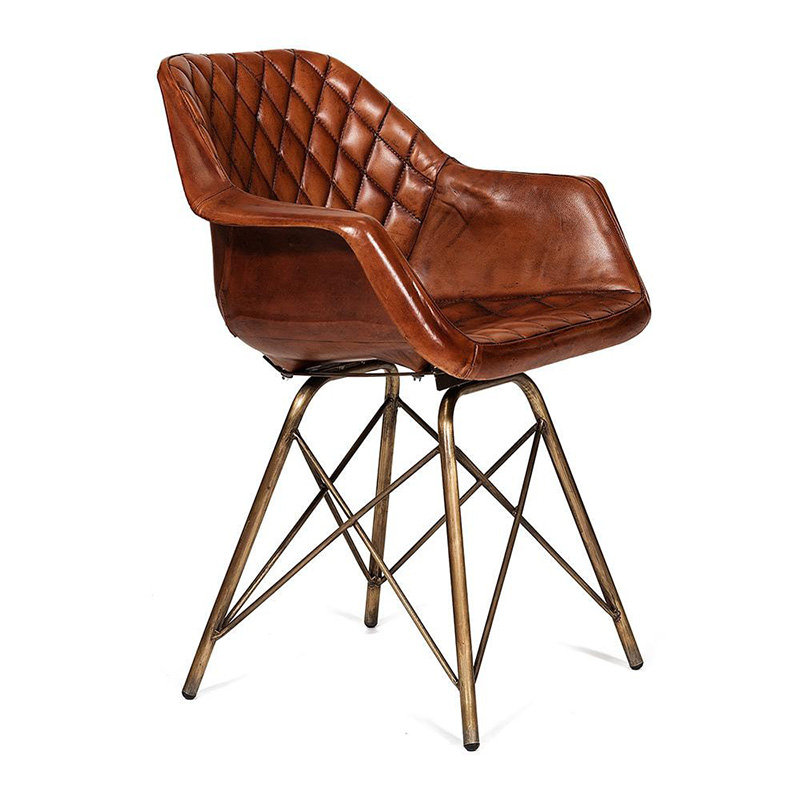 Кресло Leather Industrial armchair Винтажная Медь Коньяк Кресло Leather Industrial armchair Винтажная Медь Коньяк в Казани | Loft Concept