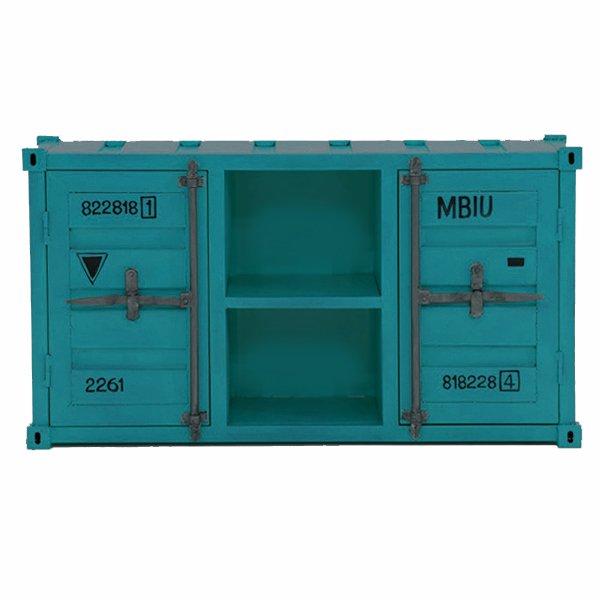 ТВ тумба Морской контейнер Loft TV container turquoise Бирюзовый в Казани | Loft Concept 