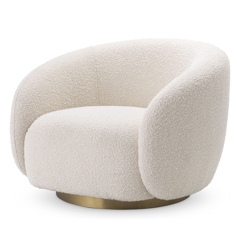 Кресло Eichholtz Swivel Chair Brice Кремовый Латунь в Казани | Loft Concept 