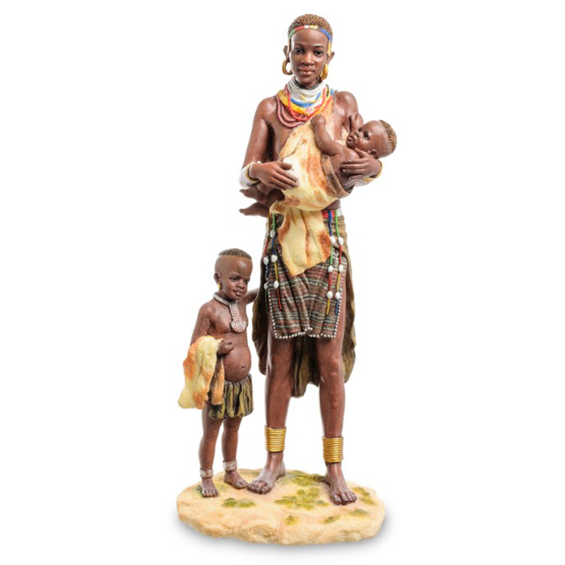 Статуэтка African woman with children Коричневый Мульти в Казани | Loft Concept 