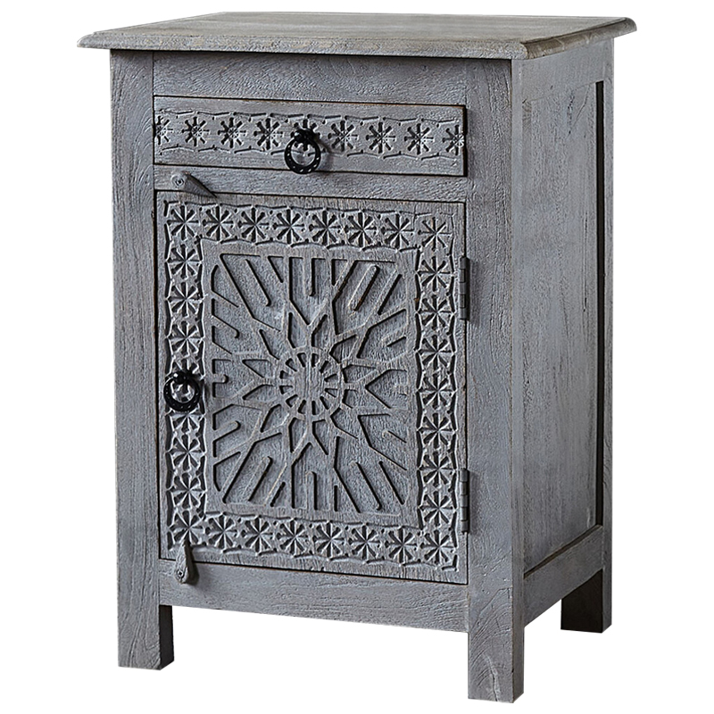 Тумба Indian Antique Furniture Akshi Nightstand Серый Коричневый в Казани | Loft Concept 