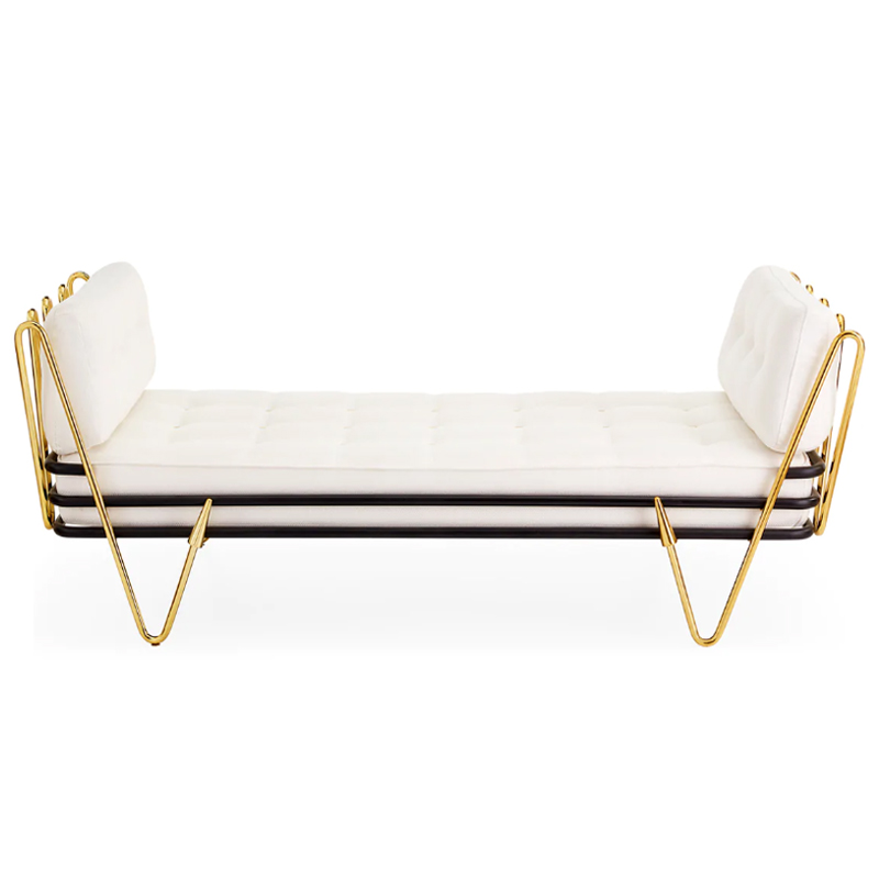 Кушетка Jonathan Adler Maxime Daybed Молочный Золотой в Казани | Loft Concept 