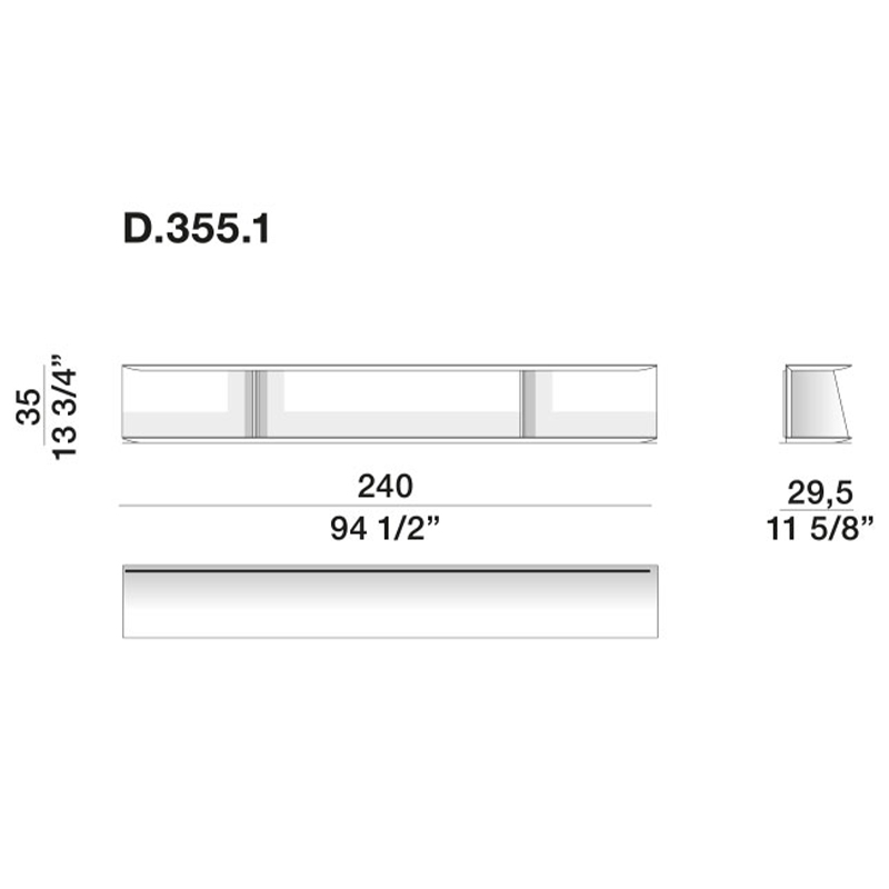 Дизайнерская подвесная полка Gio Ponti D.355.1 - D.355.2 Hanging Bookcase в Казани