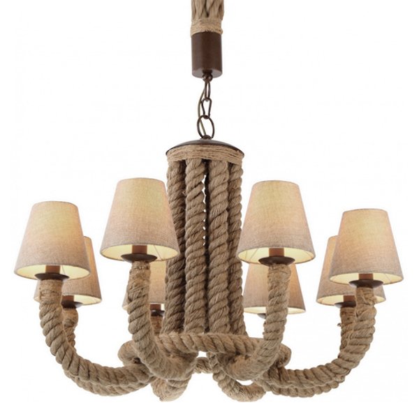 Люстра Rattan Chandelier 8 Loft Rope Light  в Казани | Loft Concept 