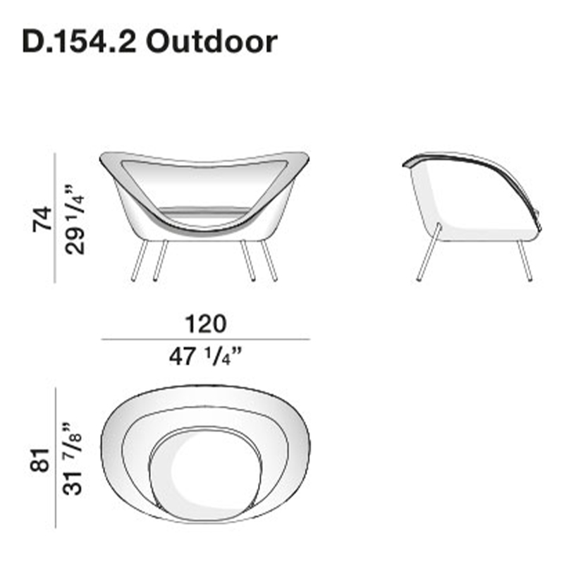 Дизайнерское уличное кресло Gio Ponti D.154.2 Armchair в Казани