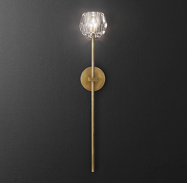 Бра RH Boule de Cristal Long Sconce Brass Латунь в Казани | Loft Concept 