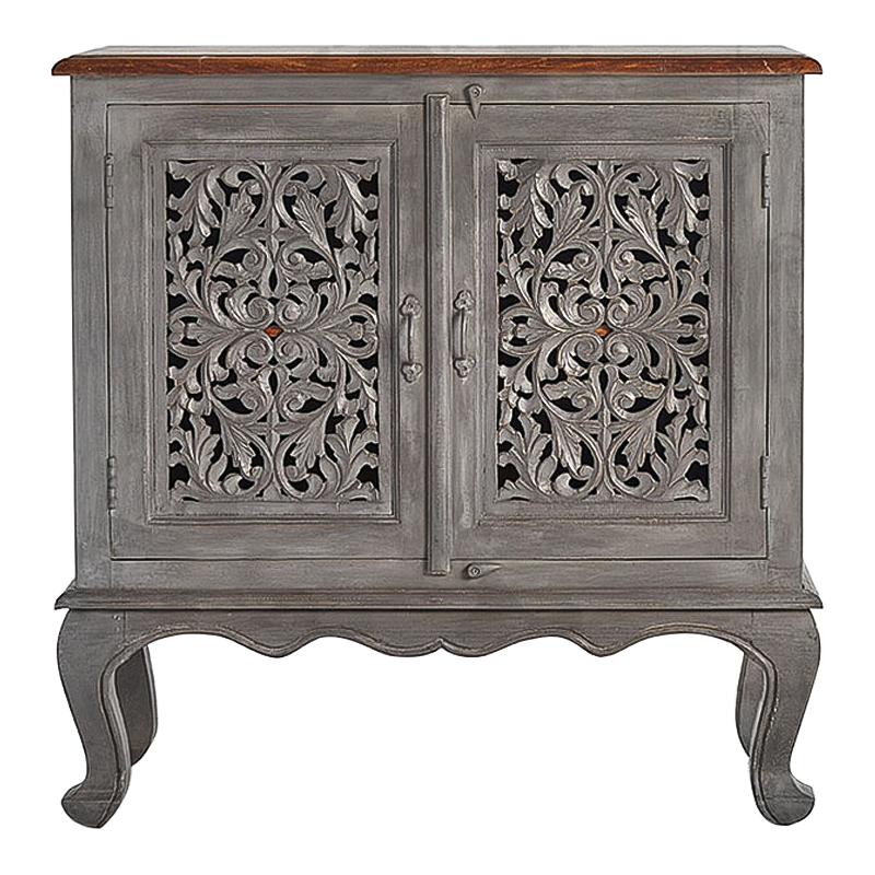 Комод Indian Antique White Furniture Chest of Drawers Agni серый Серый в Казани | Loft Concept 