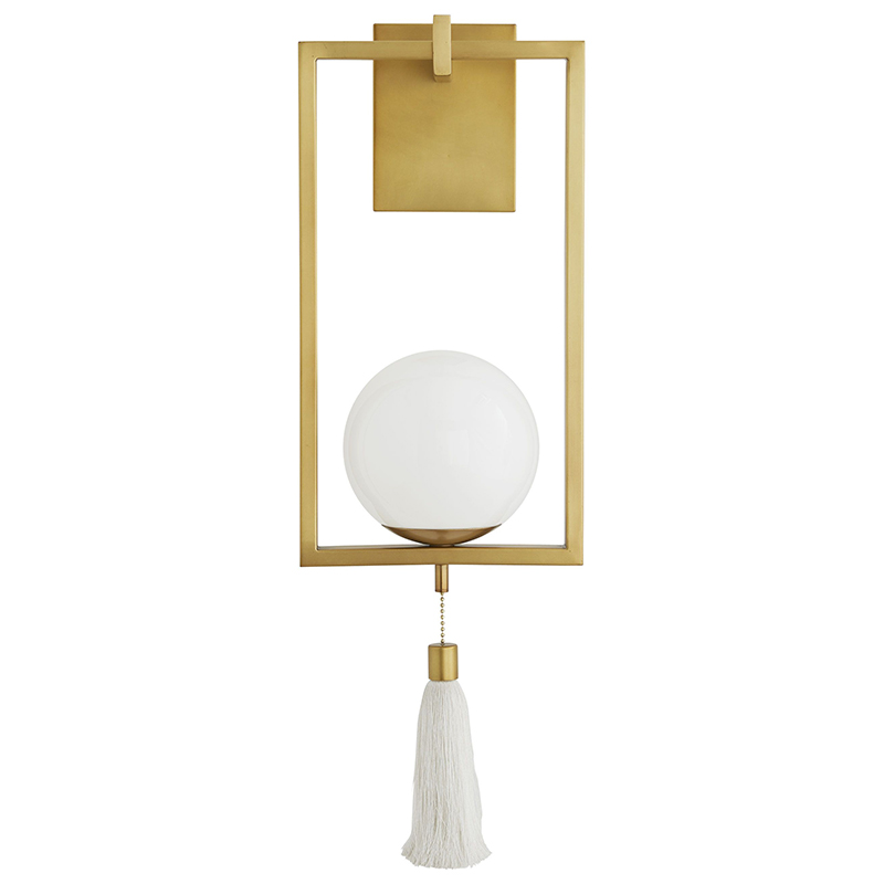 Бра Arteriors TRAPEZE SCONCE Gold Белый Латунь в Казани | Loft Concept 